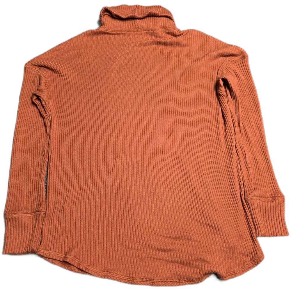 American Eagle Ribbed Turtleneck Long Sleeve Top Women's XS Rust Orange Relaxed